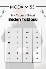 Modamiss Aerobin Kumaş Bayan Hac ve Umre Elbisesi (2 Parça) - Vizon - Görsel 7
